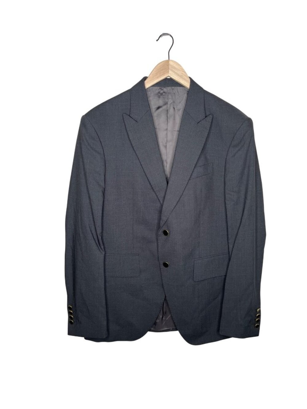 Louis Vuitton Uniforms Mens Gray Virgin Wool Single Breasted Blazer Jacket Size
